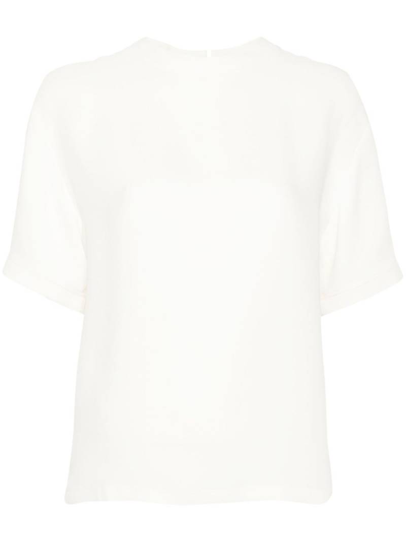 Valentino Garavani crew-neck silk T-shirt - Neutrals von Valentino Garavani