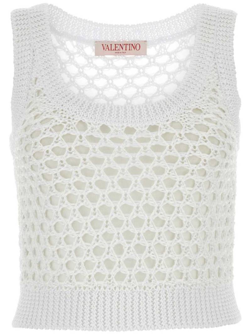 Valentino Garavani cropped knitted top - White von Valentino Garavani