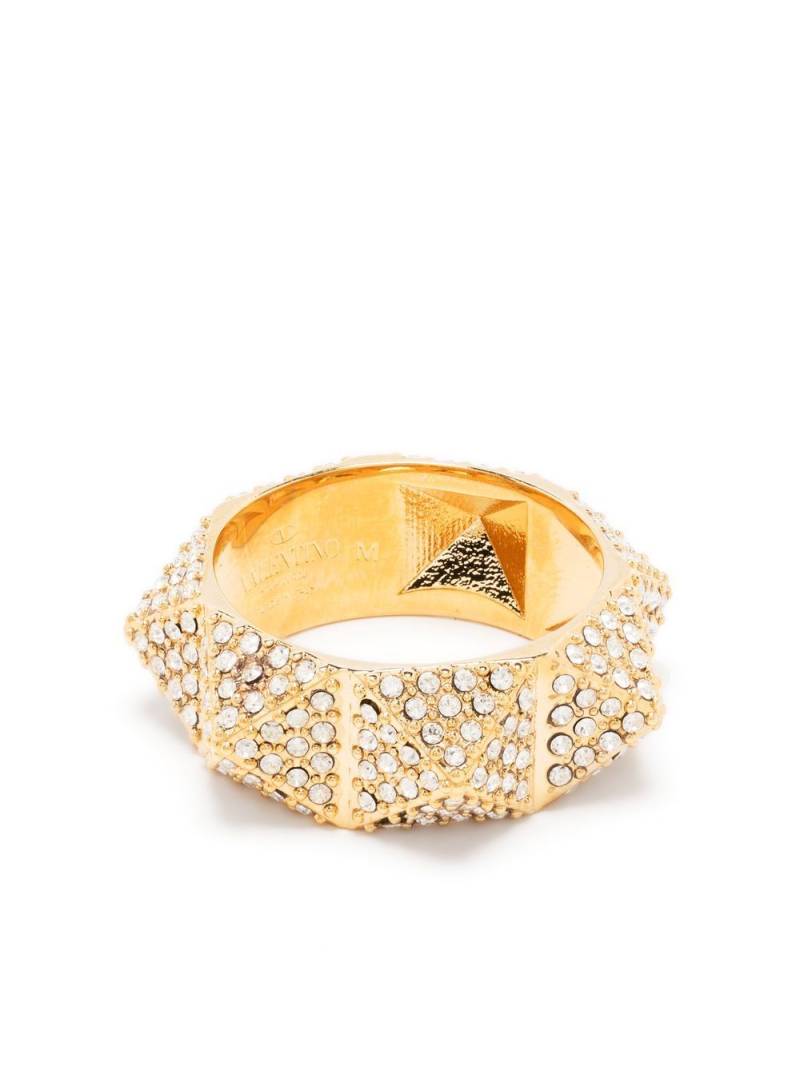 Valentino Garavani crystal-embellished Rockstud ring - Gold von Valentino Garavani