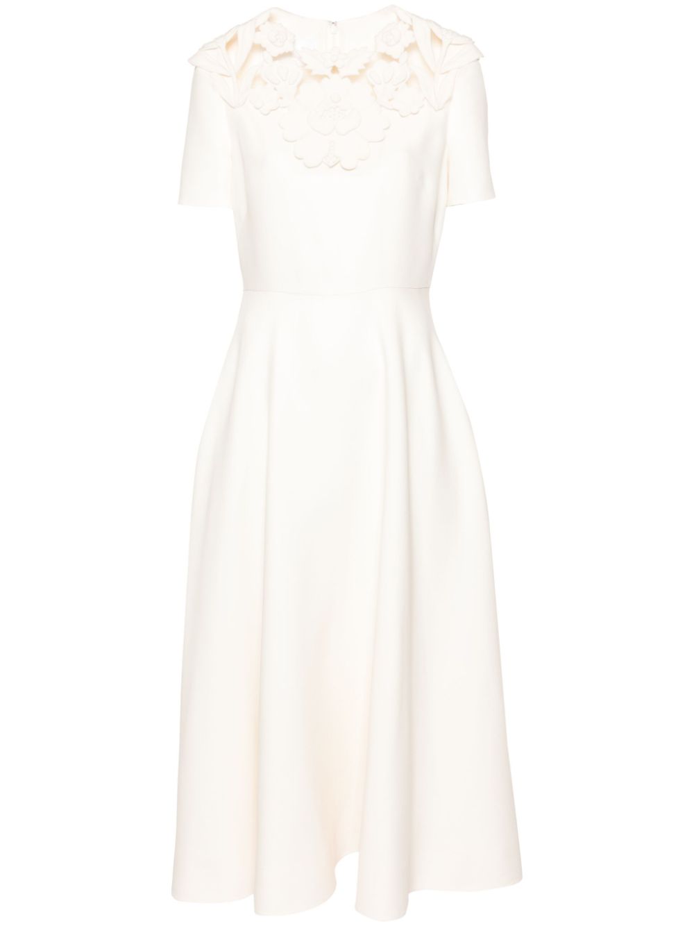 Valentino Garavani cut-out floral-detail midi dress - White von Valentino Garavani