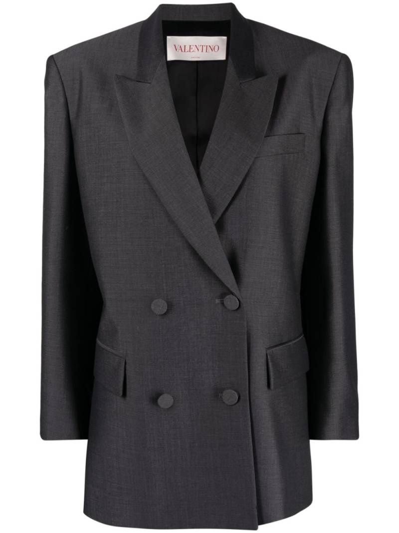 Valentino Garavani double-breasted wool-blend blazer - Grey von Valentino Garavani