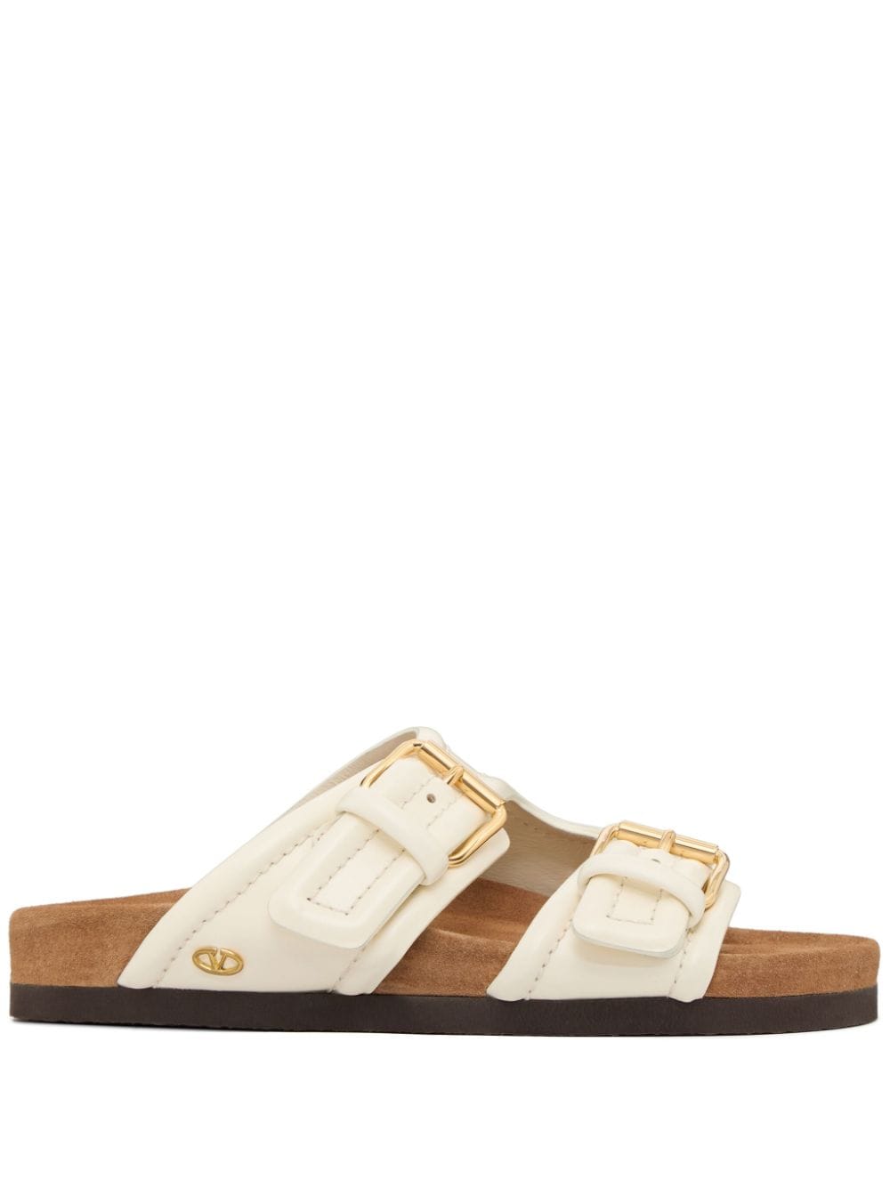 Valentino Garavani double-strap leather sandals - White von Valentino Garavani