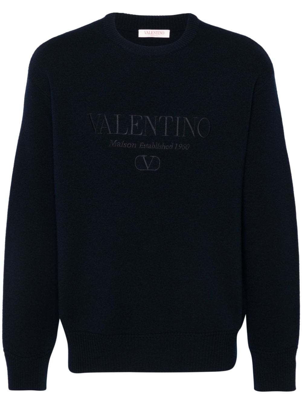 Valentino Garavani embroidered-logo knitted jumper - Blue von Valentino Garavani