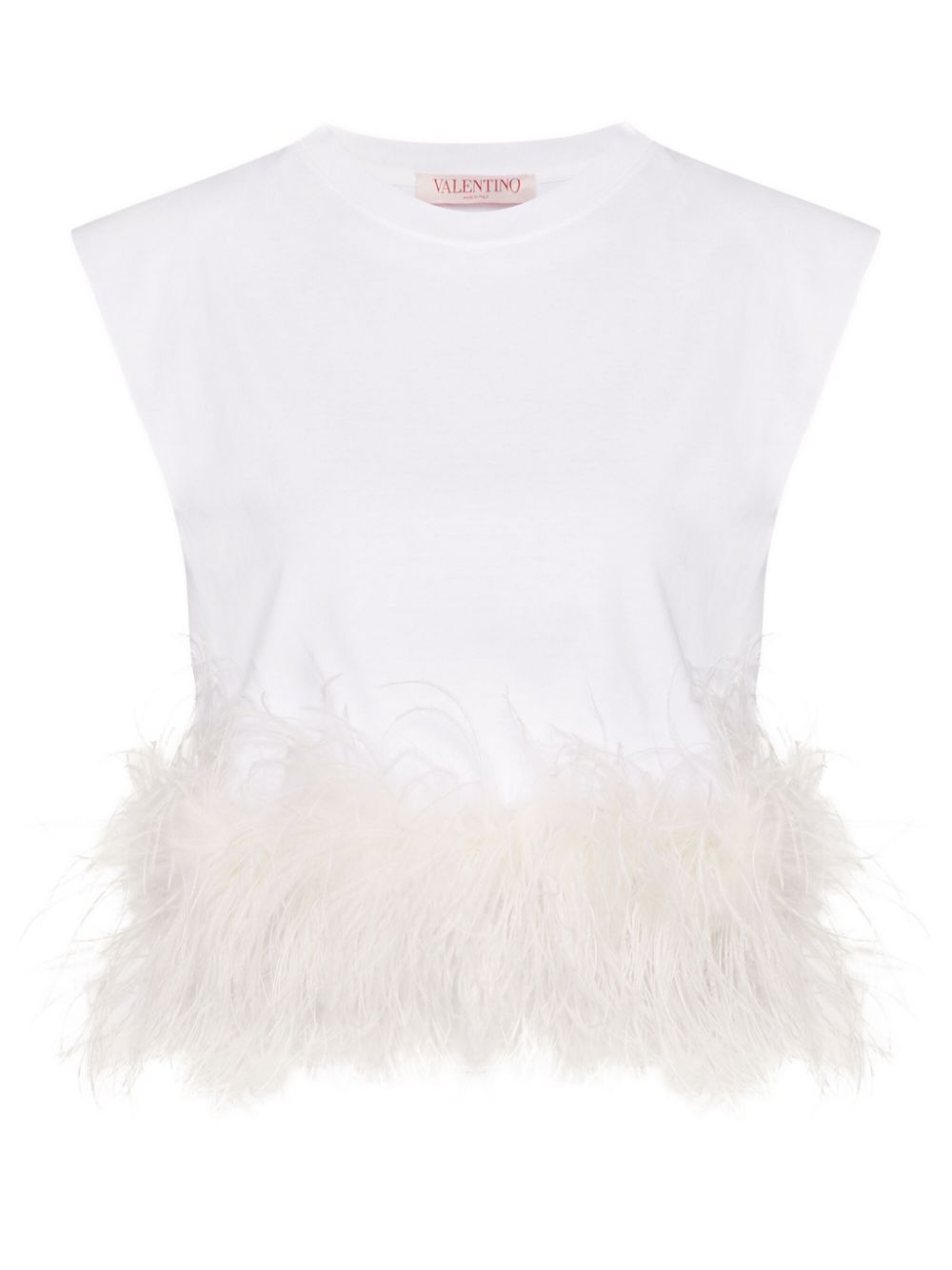 Valentino Garavani feather-detail cotton top - White von Valentino Garavani