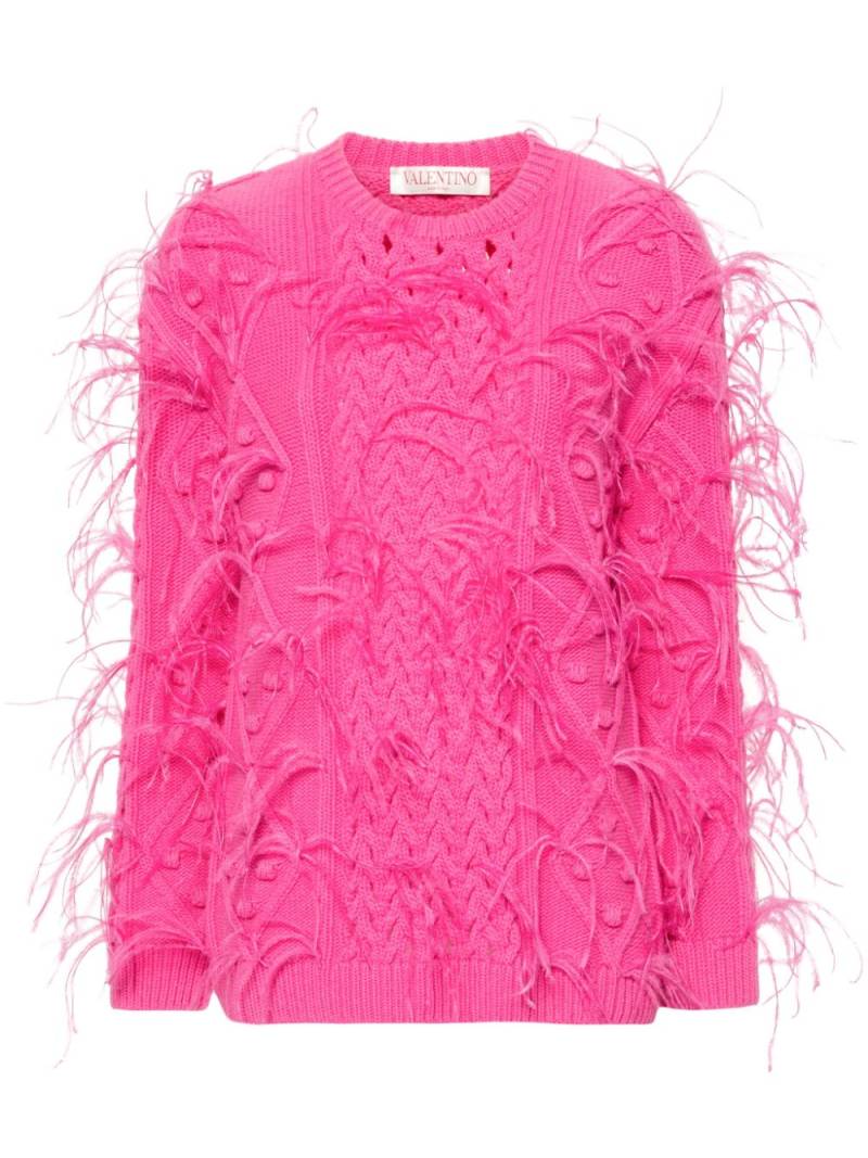 Valentino Garavani feather-detail knitted jumper - Pink von Valentino Garavani