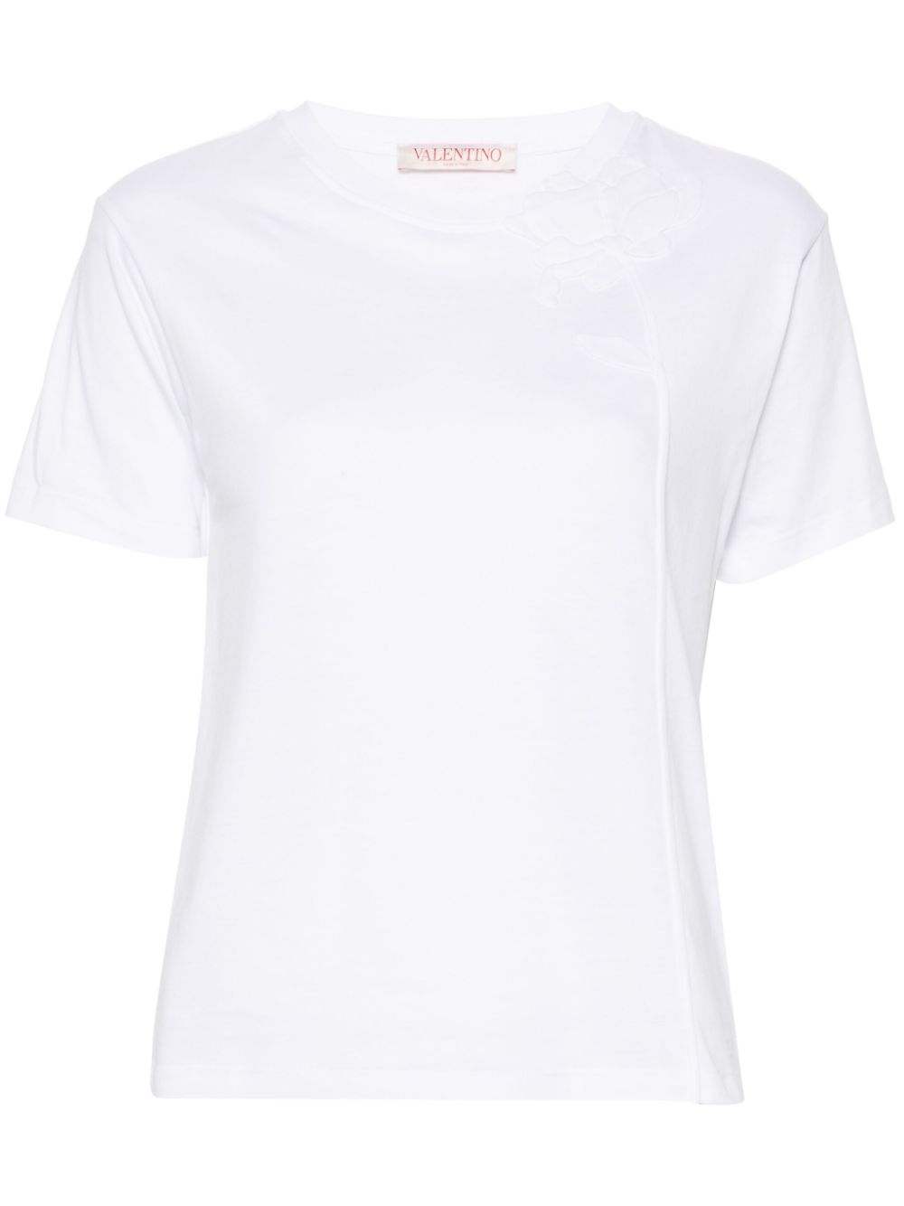 Valentino Garavani floral-appliqué cotton T-shirt - White von Valentino Garavani