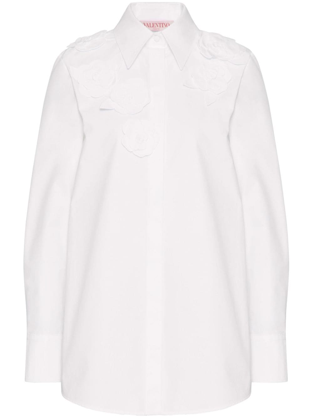 Valentino Garavani floral-appliqué shirt - White von Valentino Garavani