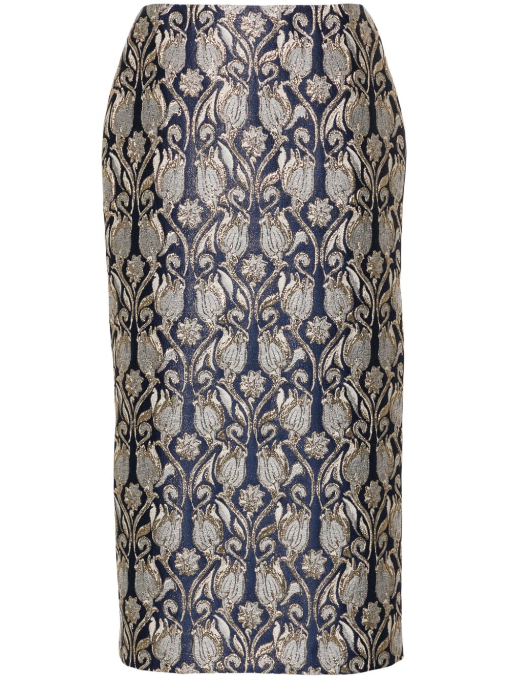 Valentino Garavani floral brocade-effect skirt - Blue von Valentino Garavani