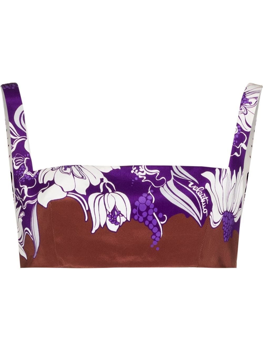 Valentino Garavani floral cropped silk top - Purple von Valentino Garavani