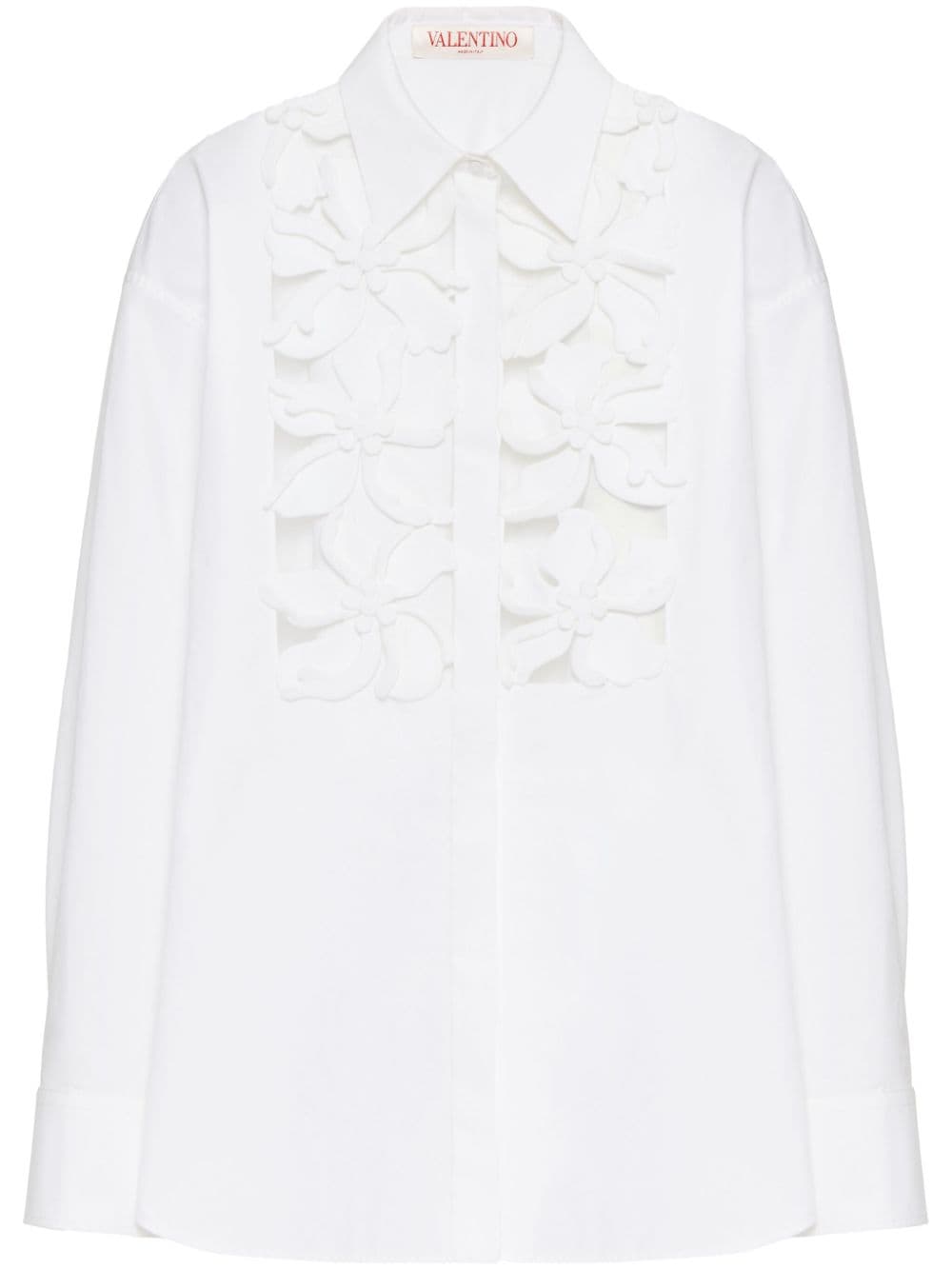 Valentino Garavani floral cut-out cotton shirt - White von Valentino Garavani