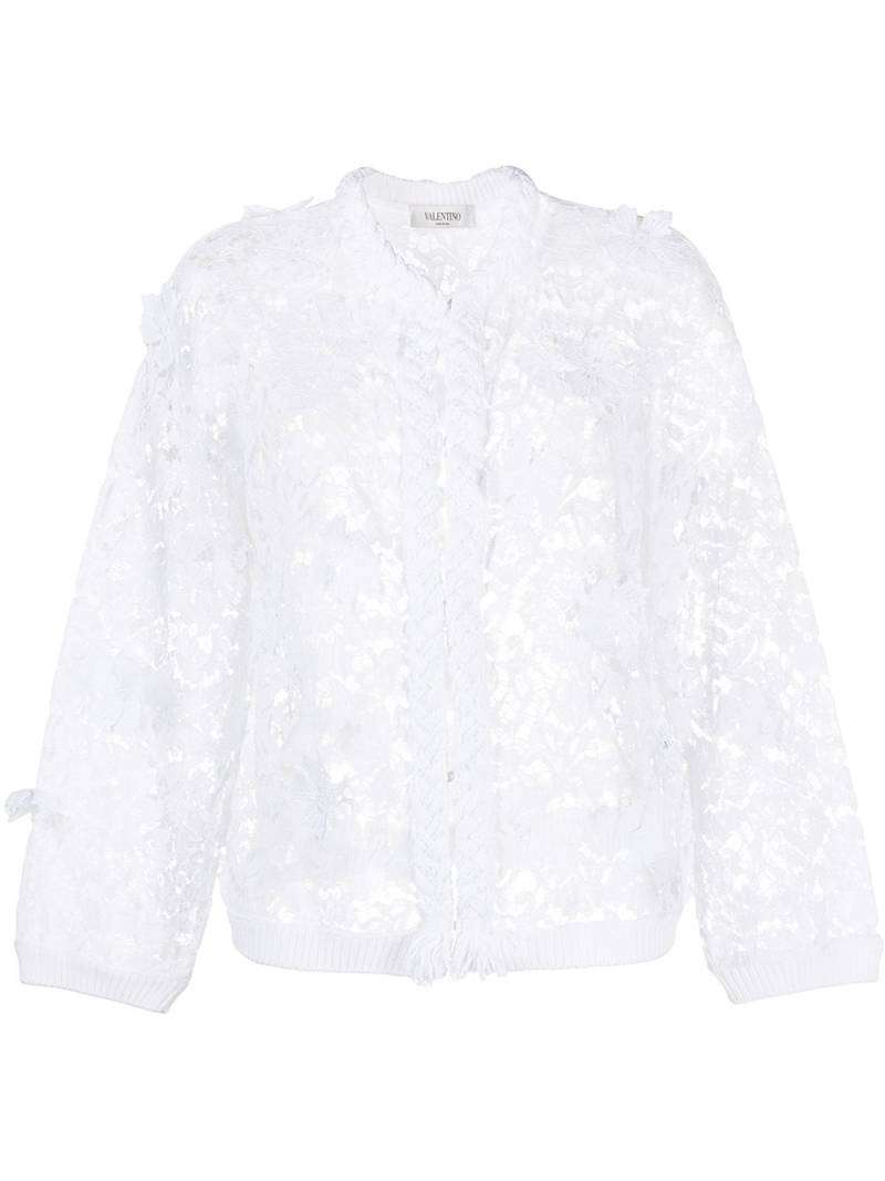 Valentino Garavani floral lace cardigan - White von Valentino Garavani