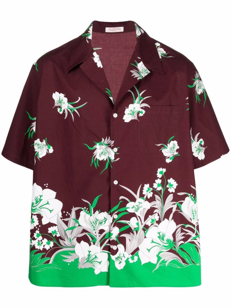 Valentino Garavani floral-print short-sleeved shirt - Red von Valentino Garavani