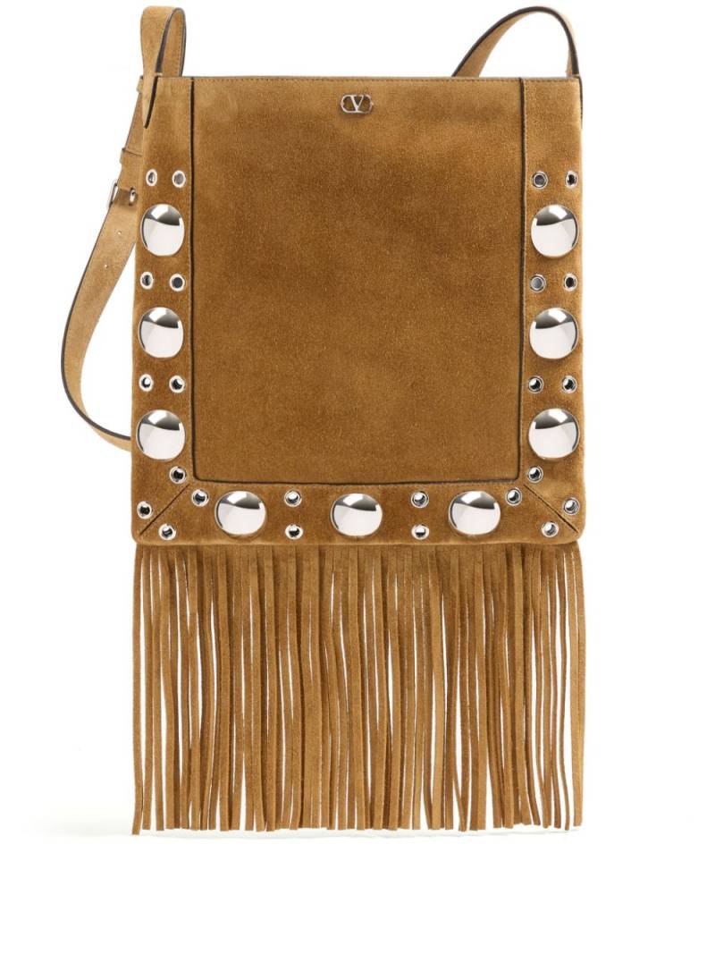 Valentino Garavani Nellcôte suede shoulder bag - Brown von Valentino Garavani