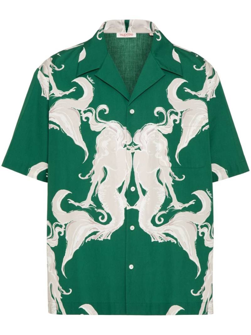 Valentino Garavani graphic-print cotton T-shirt - Green von Valentino Garavani