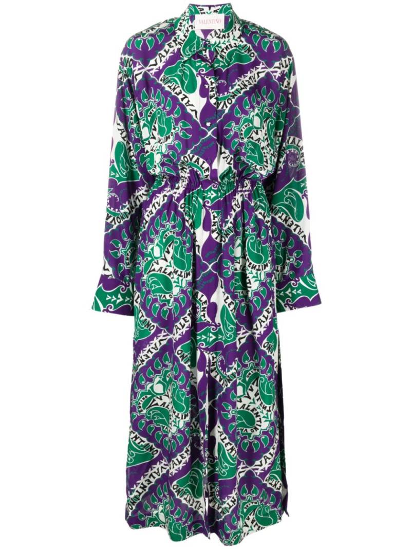 Valentino Garavani graphic-print maxi shirt dress - Green von Valentino Garavani