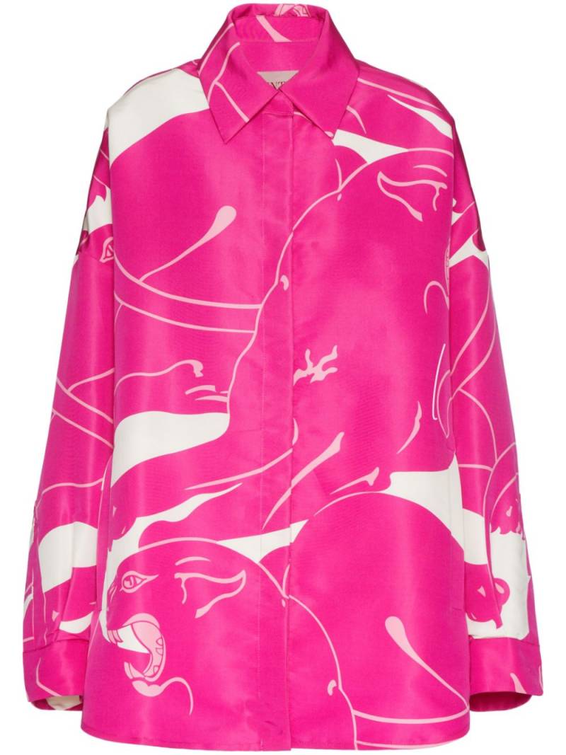 Valentino Garavani Faille Panther overshirt - Pink von Valentino Garavani