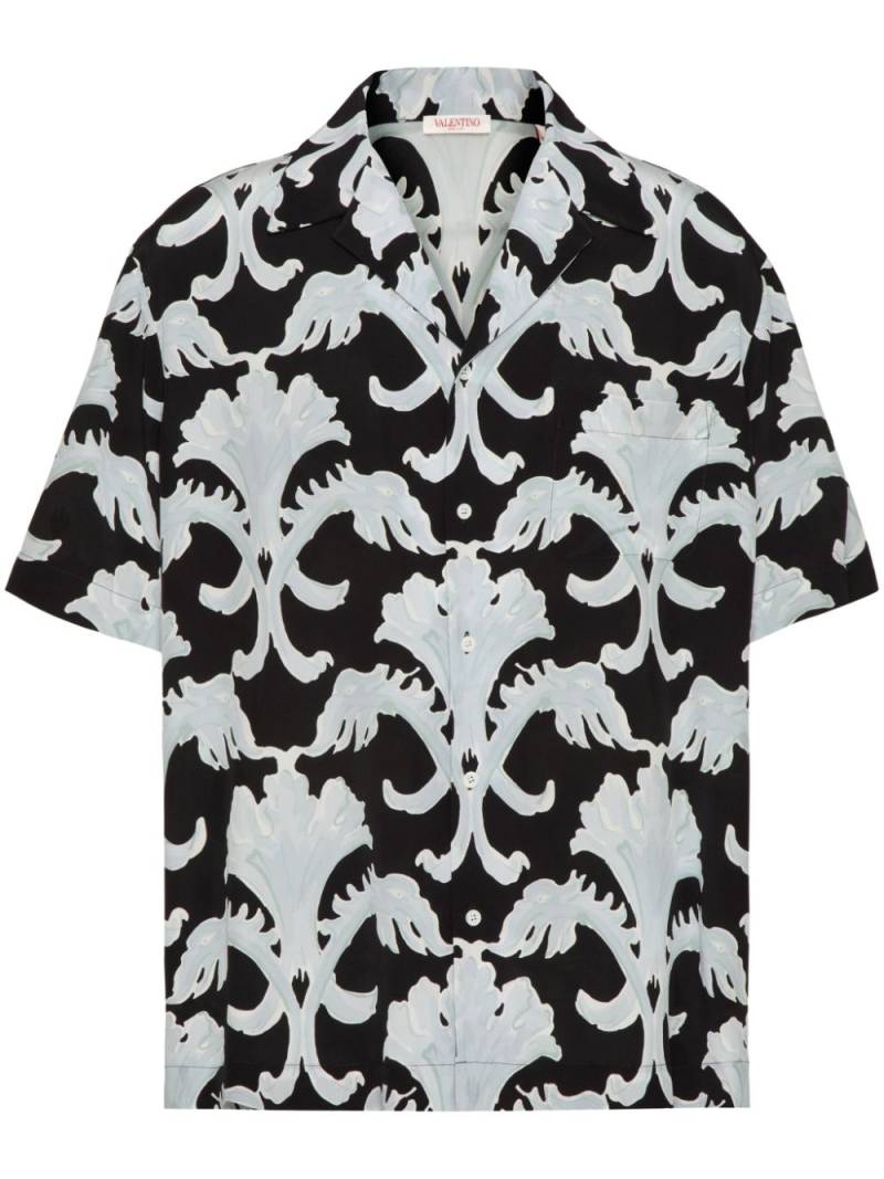 Valentino Garavani graphic-print silk T-shirt - Black von Valentino Garavani