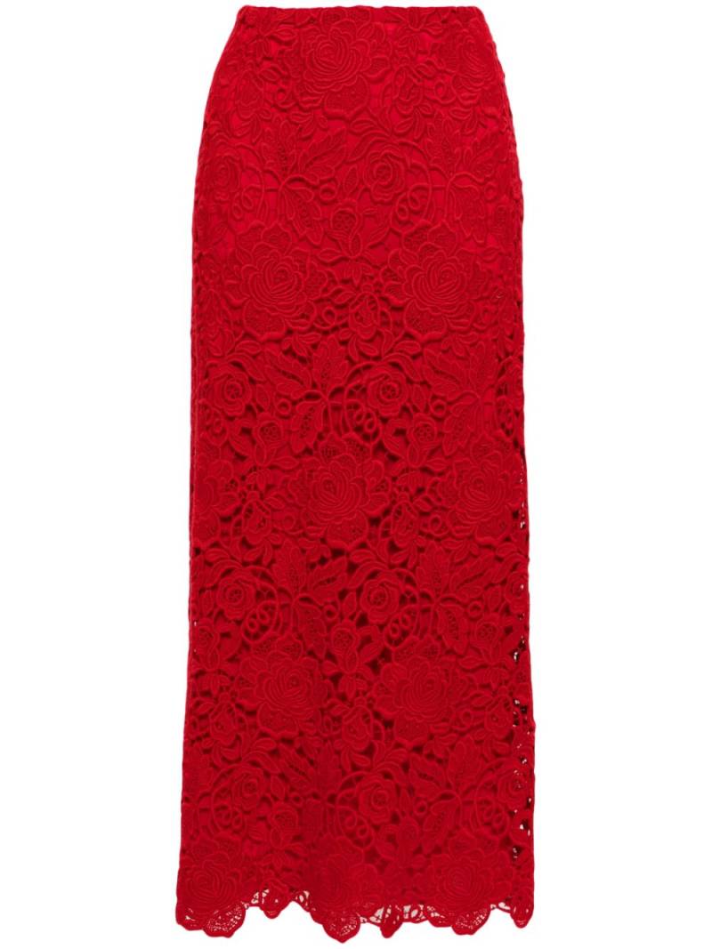 Valentino Garavani guipure-lace A-line maxi skirt - Red von Valentino Garavani