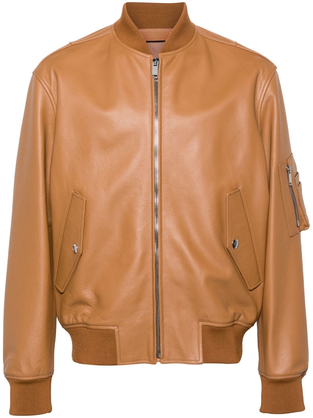 Valentino Garavani leather bomber jacket - Brown von Valentino Garavani