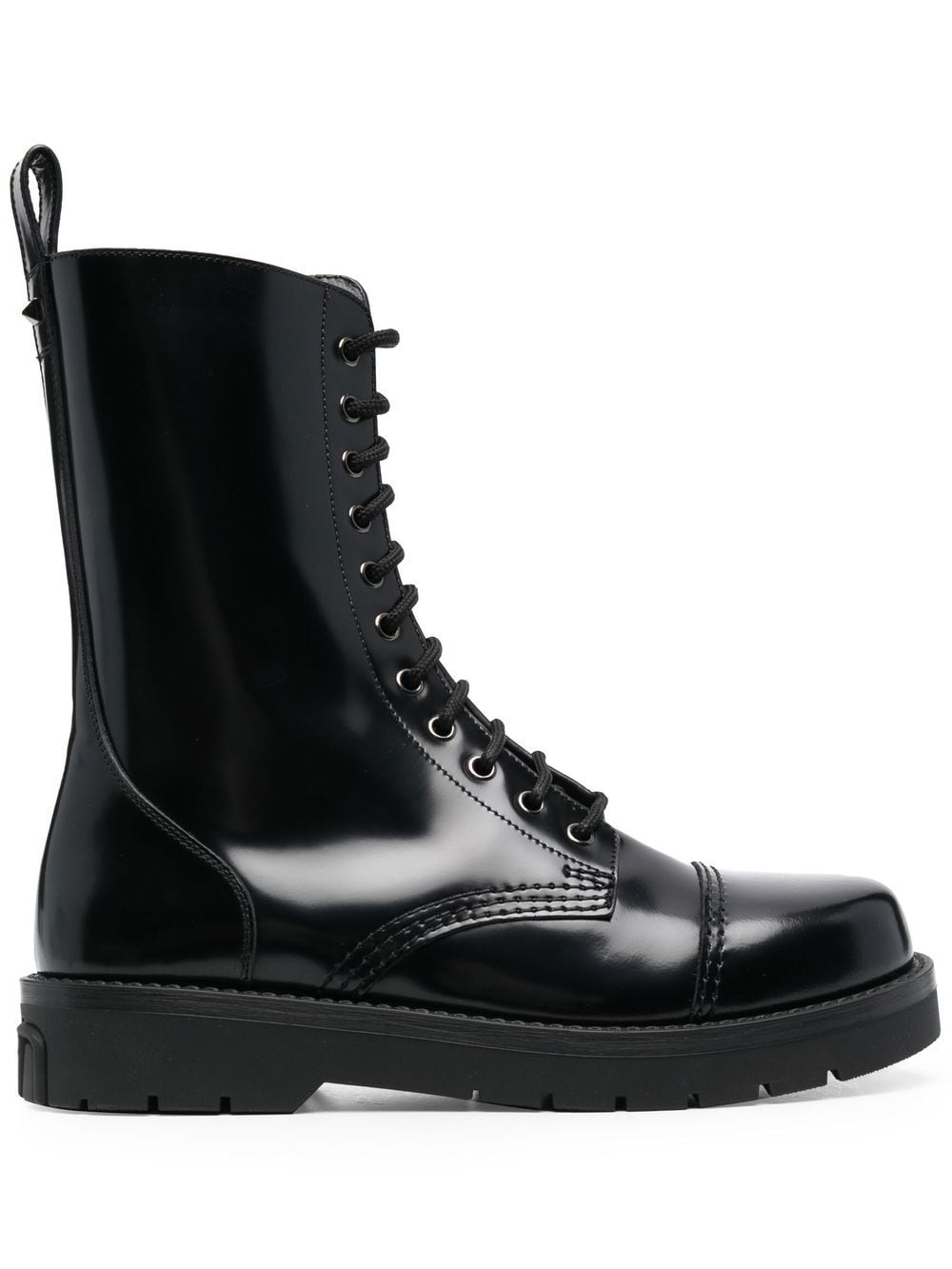 Valentino Garavani leather combat boots - Black von Valentino Garavani