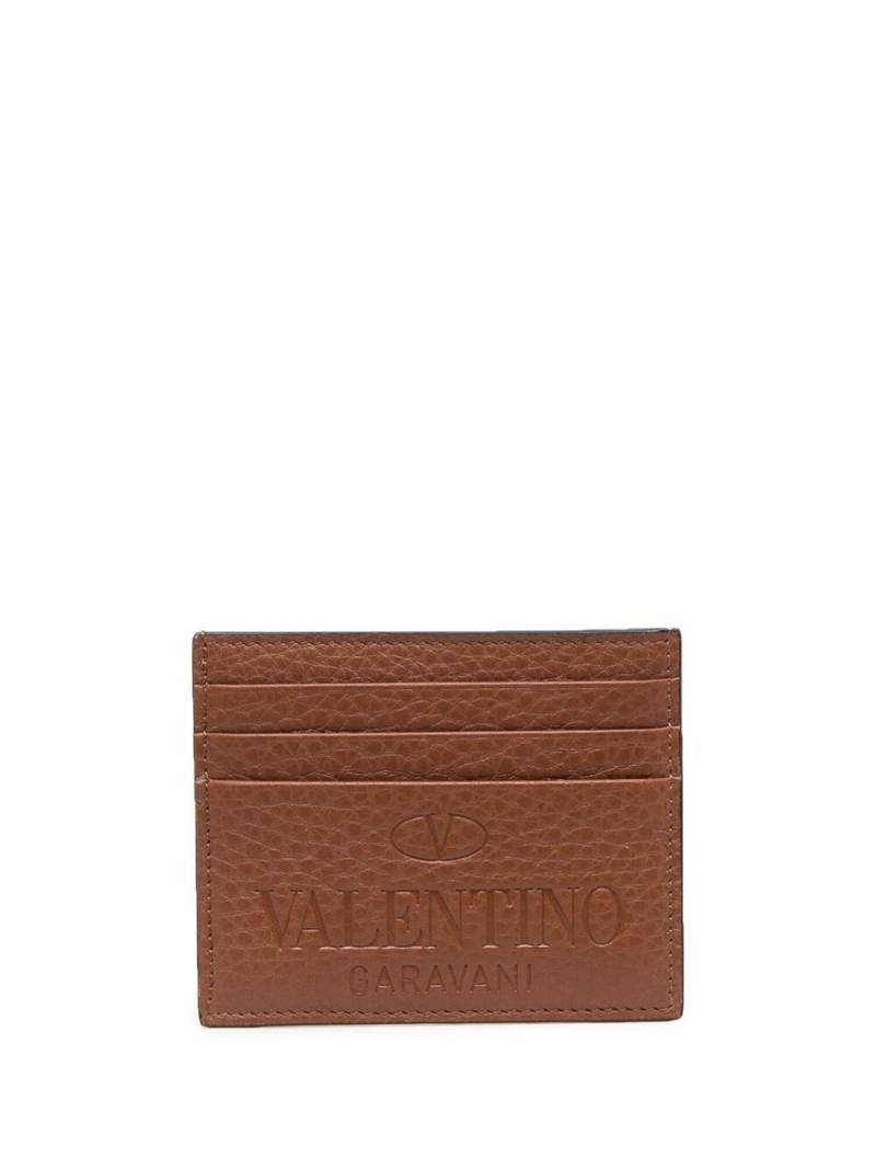 Valentino Garavani logo debossed cardholder - Brown von Valentino Garavani