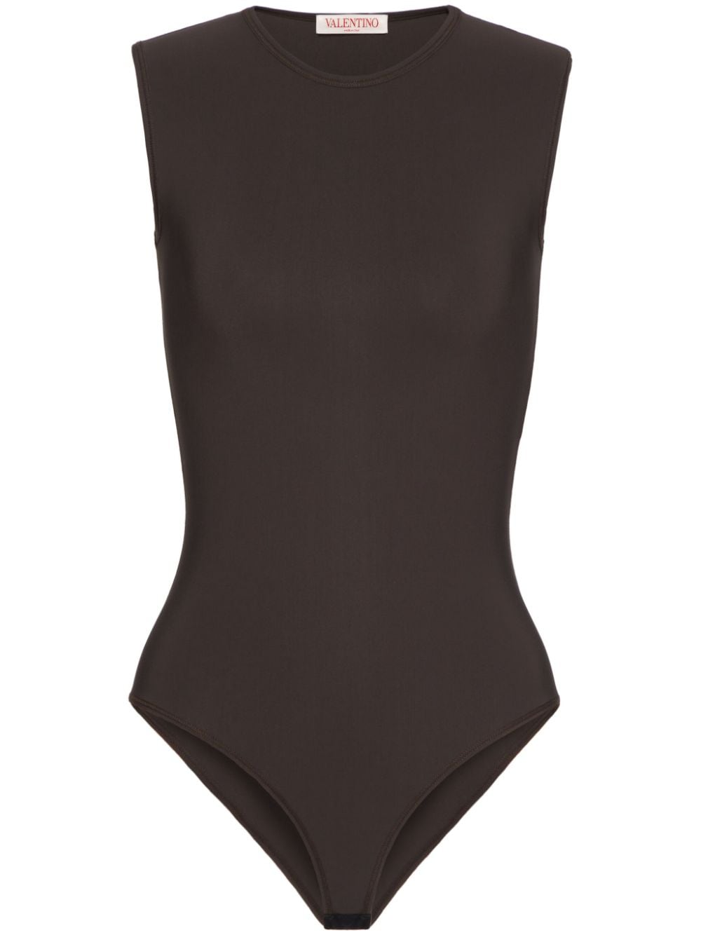 Valentino Garavani logo-embroidered jersey bodysuit - Brown von Valentino Garavani