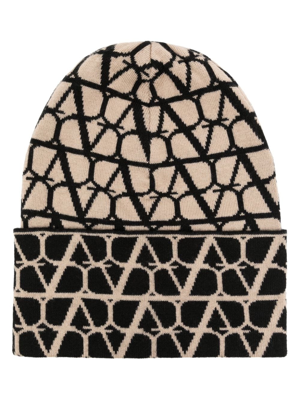 Valentino Garavani logo-intarsia beanie hat - Brown von Valentino Garavani