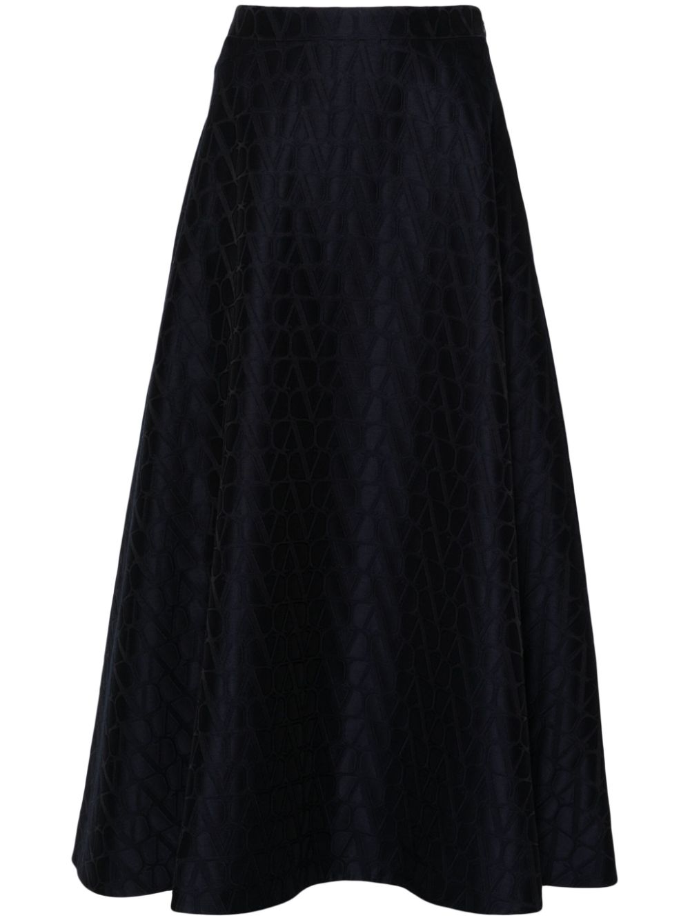 Valentino Garavani logo-jacquard midi skirt - Blue von Valentino Garavani