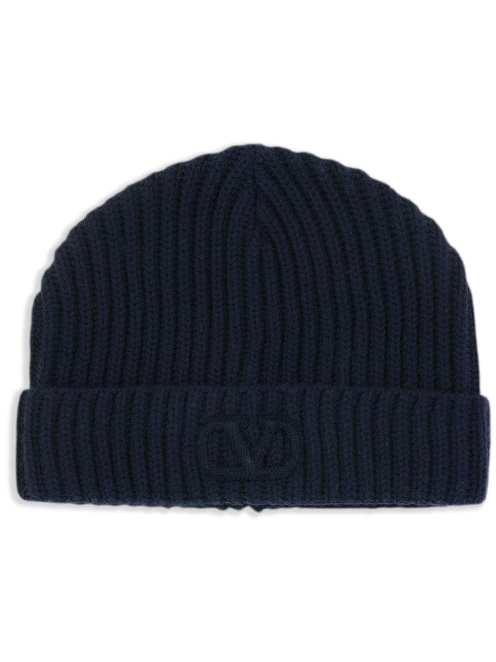 Valentino Garavani logo-patch beanie - Blue von Valentino Garavani