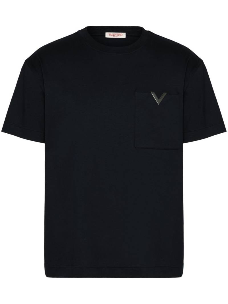 Valentino Garavani logo-plaque cotton T-shirt - Black von Valentino Garavani