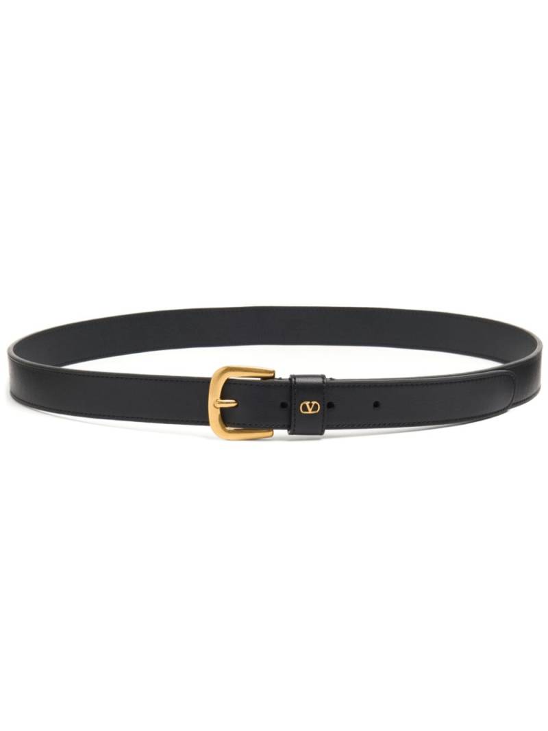 Valentino Garavani 25mm VLogo Signature leather belt - Black von Valentino Garavani