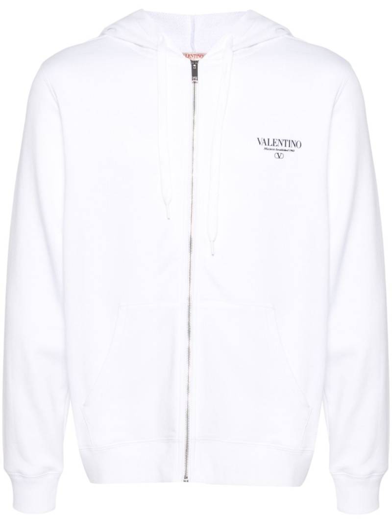 Valentino Garavani logo-print zip-up hoodie - White von Valentino Garavani