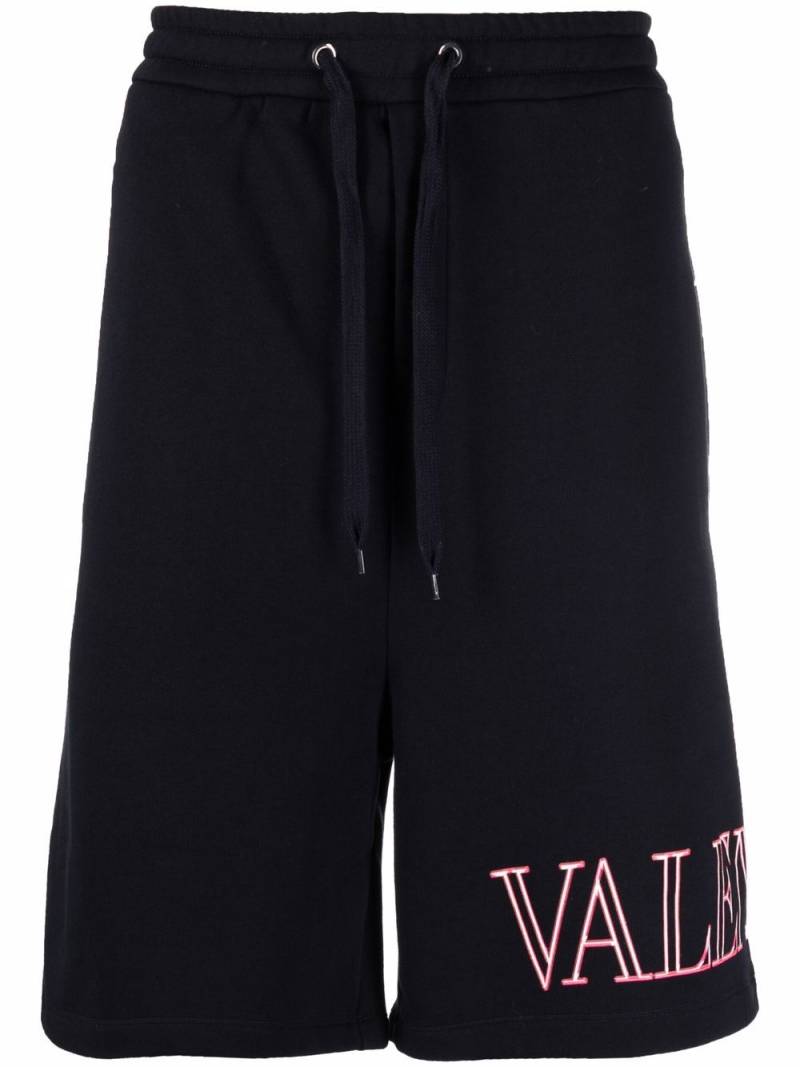 Valentino Garavani logo printed drop-crotch shorts - Blue von Valentino Garavani