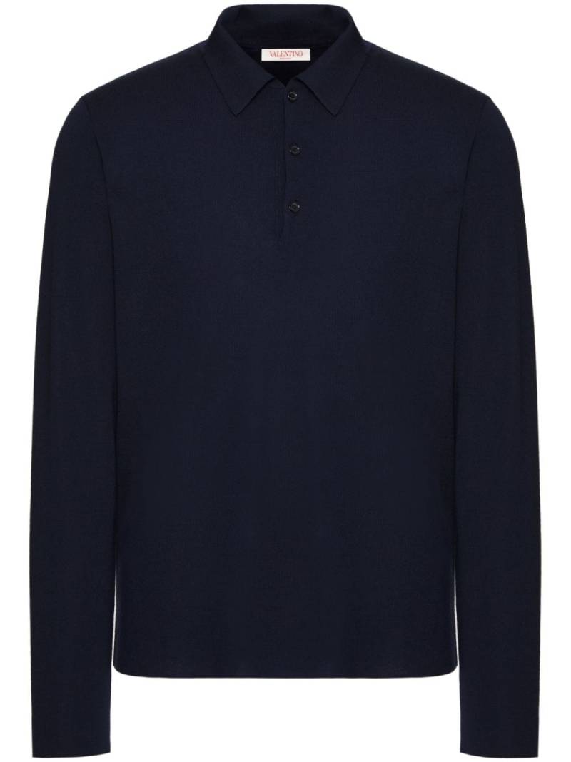 Valentino Garavani long-sleeve polo shirt - Blue von Valentino Garavani