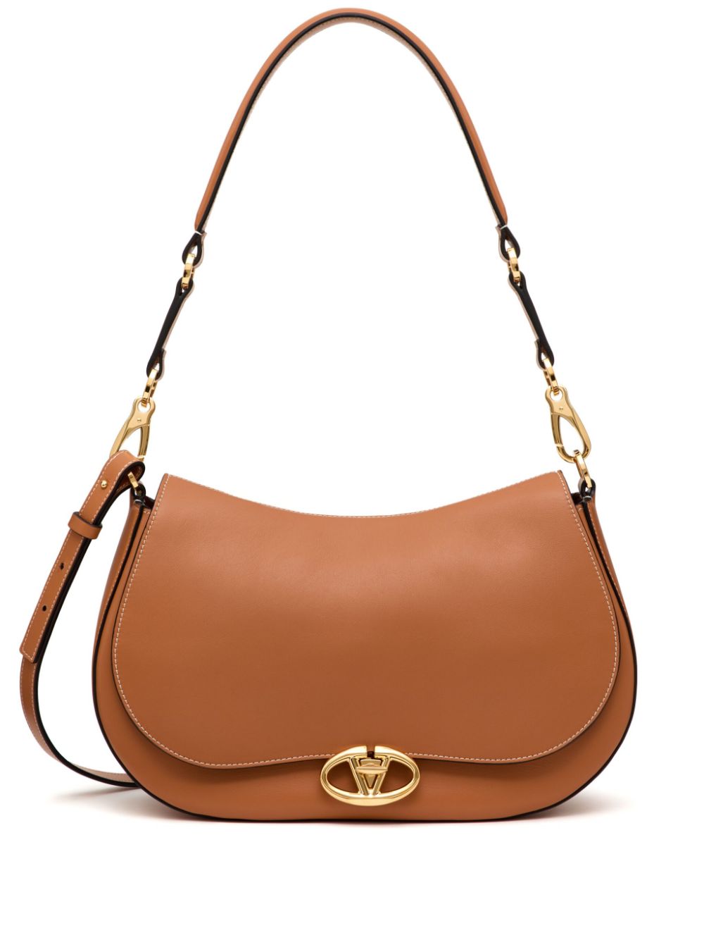 Valentino Garavani medium Ohval leather shoulder bag - Brown von Valentino Garavani