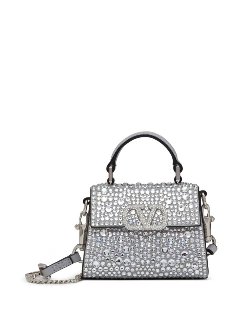 Valentino Garavani mini VSling embroidered handbag - Silver von Valentino Garavani