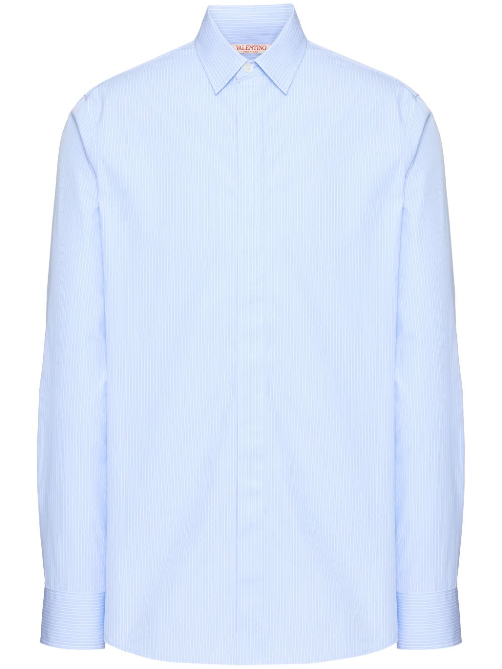 Valentino Garavani pinstriped cotton shirt - Blue von Valentino Garavani