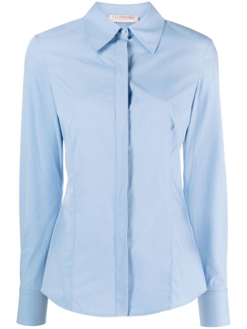 Valentino Garavani pointed-collar cotton shirt - Blue von Valentino Garavani