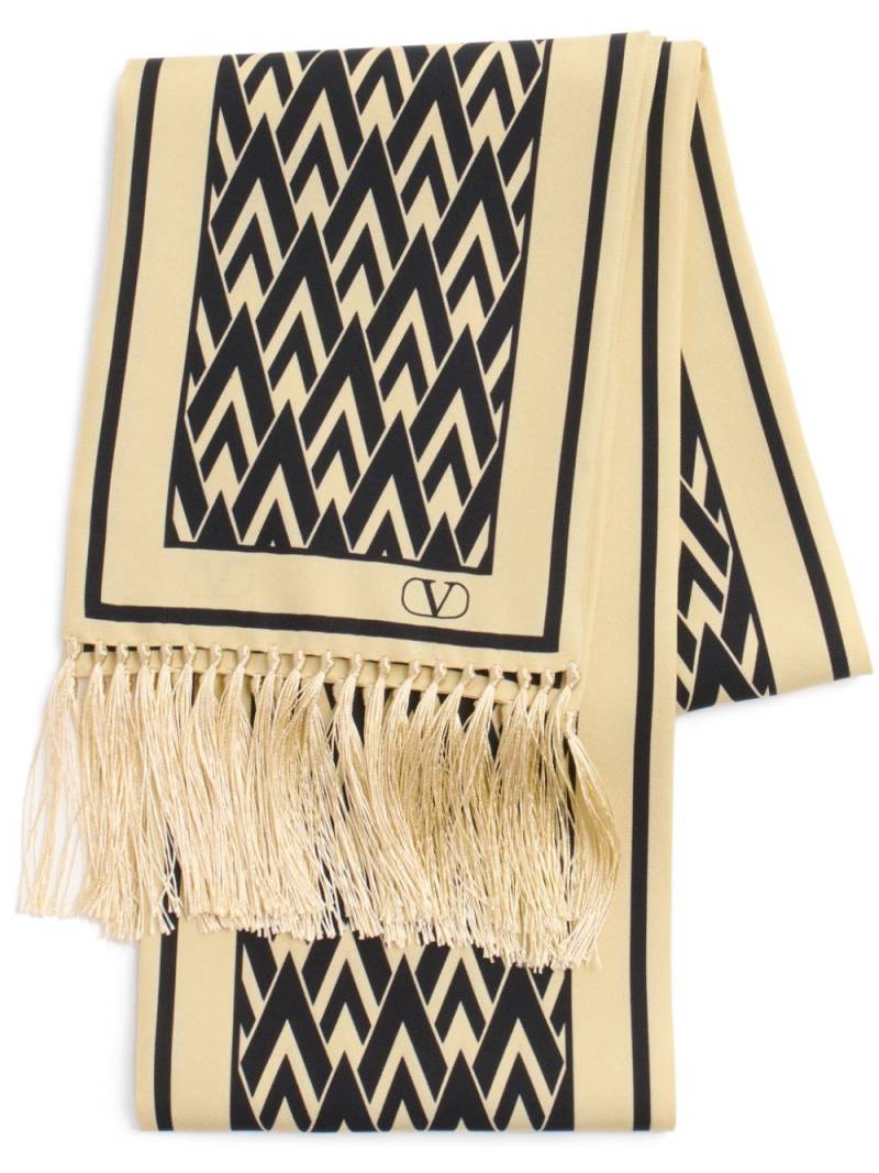 Valentino Garavani Toute La V bandeau silk scarf - Neutrals von Valentino Garavani