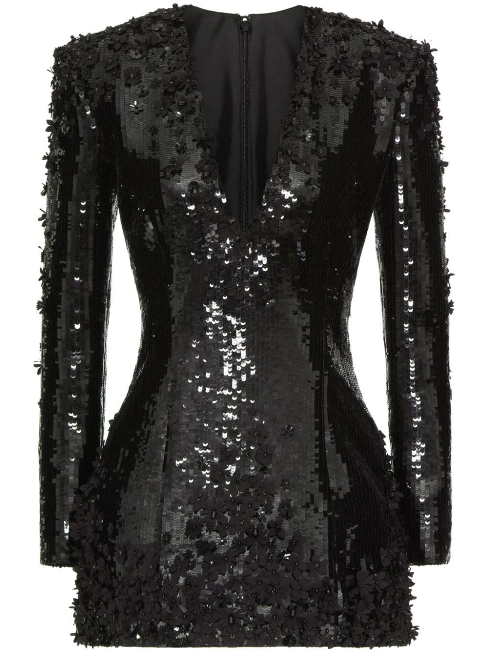 Valentino Garavani sequin-embellished v-neck dress - Black von Valentino Garavani