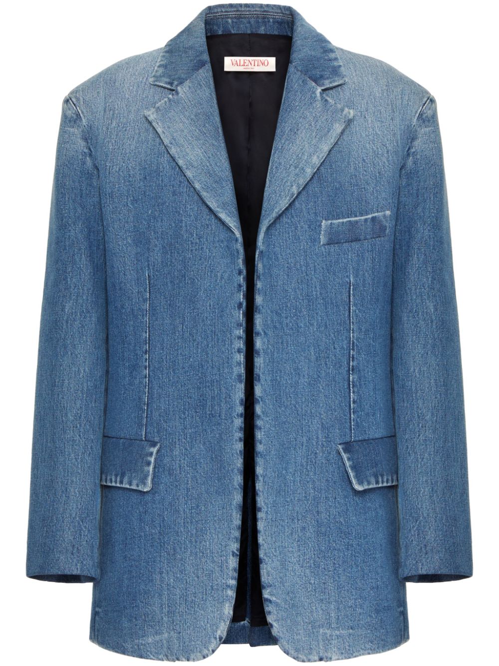 Valentino Garavani single-breasted denim blazer - Blue von Valentino Garavani