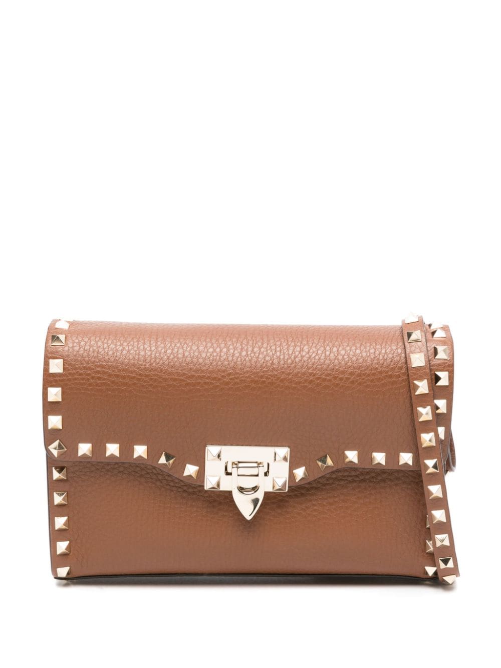 Valentino Garavani small Rockstud leather crossbody bag - Brown von Valentino Garavani