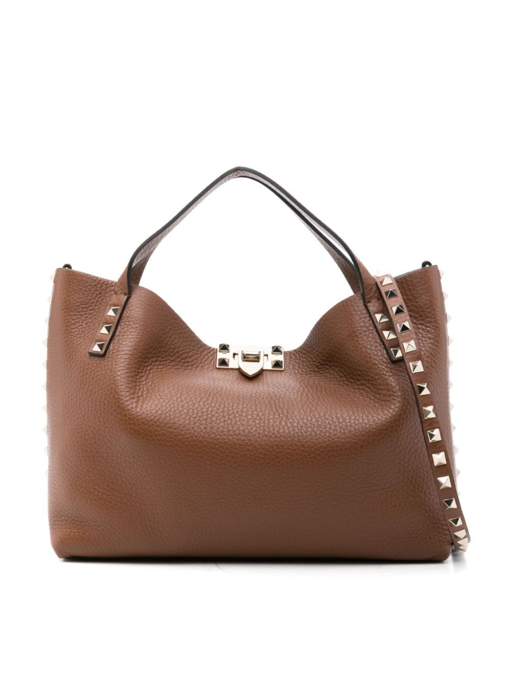 Valentino Garavani small Rockstud tote bag - Brown von Valentino Garavani