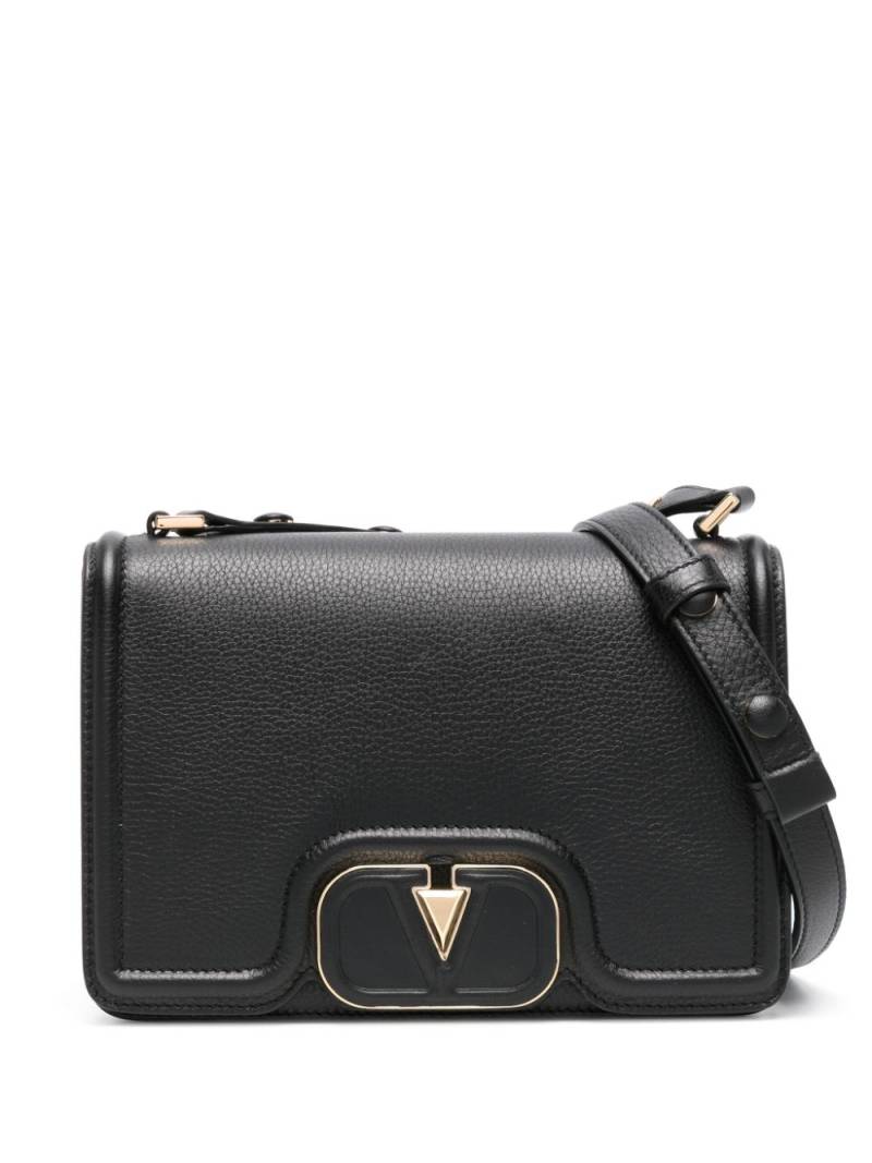 Valentino Garavani small VLogo leather shoulder bag - Black von Valentino Garavani