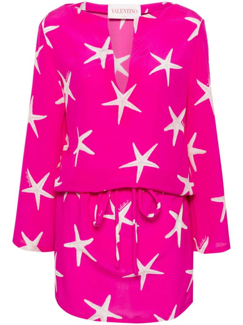 Valentino Garavani starfish-print crepe mini dress - Pink von Valentino Garavani