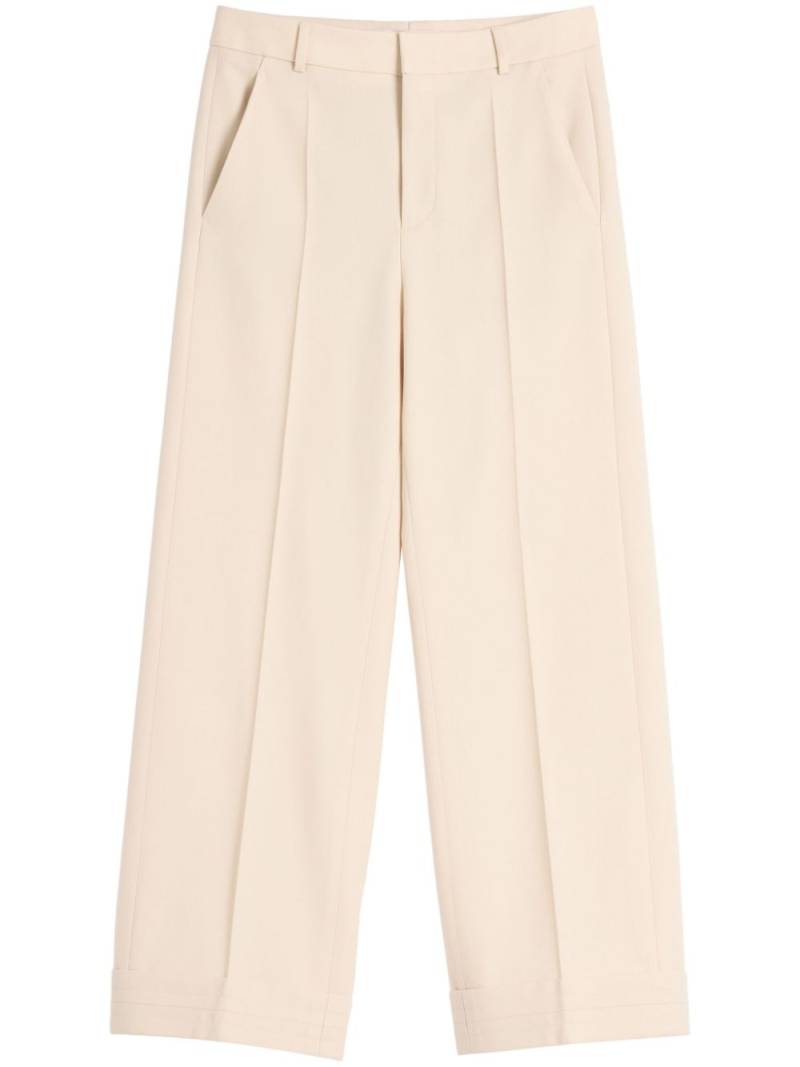 Valentino Garavani turn-up gabardine trousers - Neutrals von Valentino Garavani