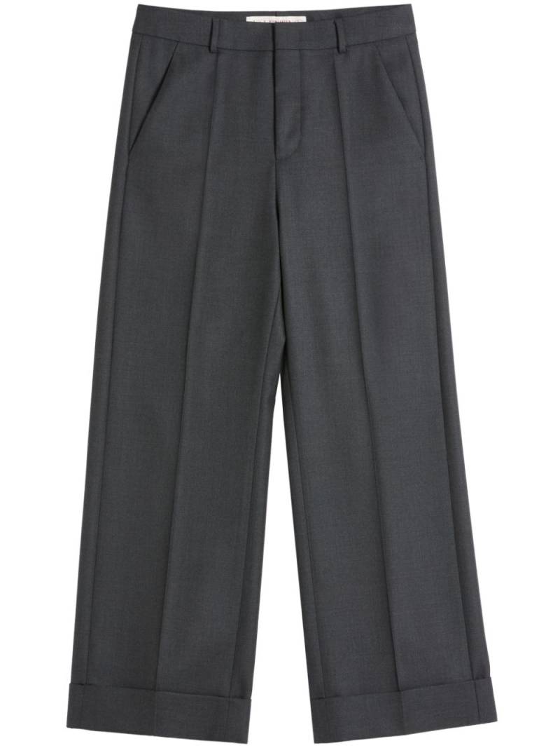 Valentino Garavani turn-up wool gabardine trousers - Grey von Valentino Garavani