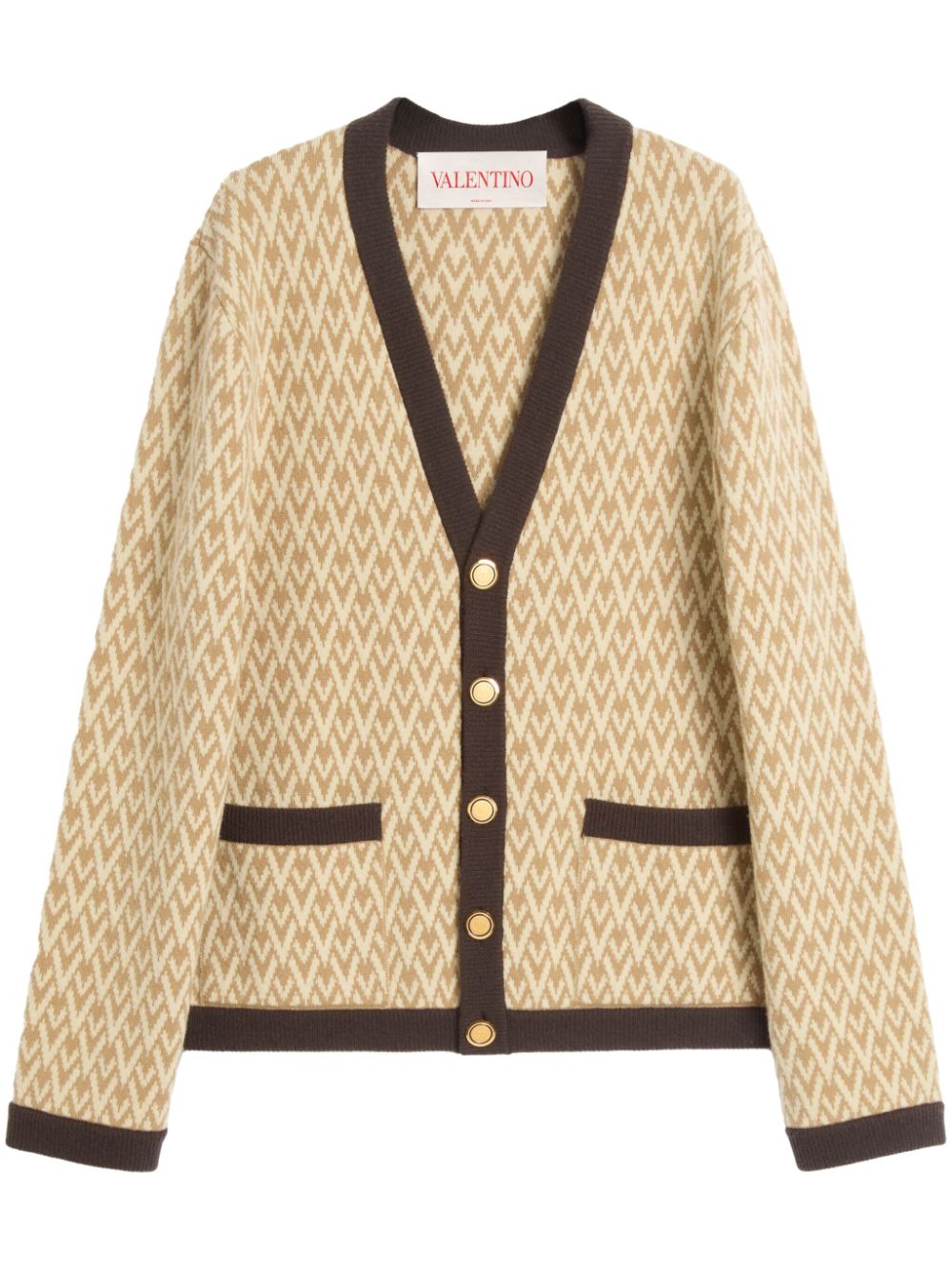 Valentino Garavani Toute La V wool cardigan - Neutrals von Valentino Garavani