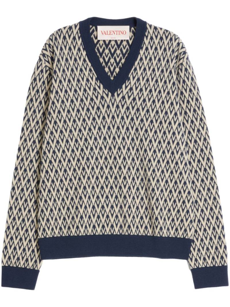 Valentino Garavani Toute La V wool sweater - Neutrals von Valentino Garavani