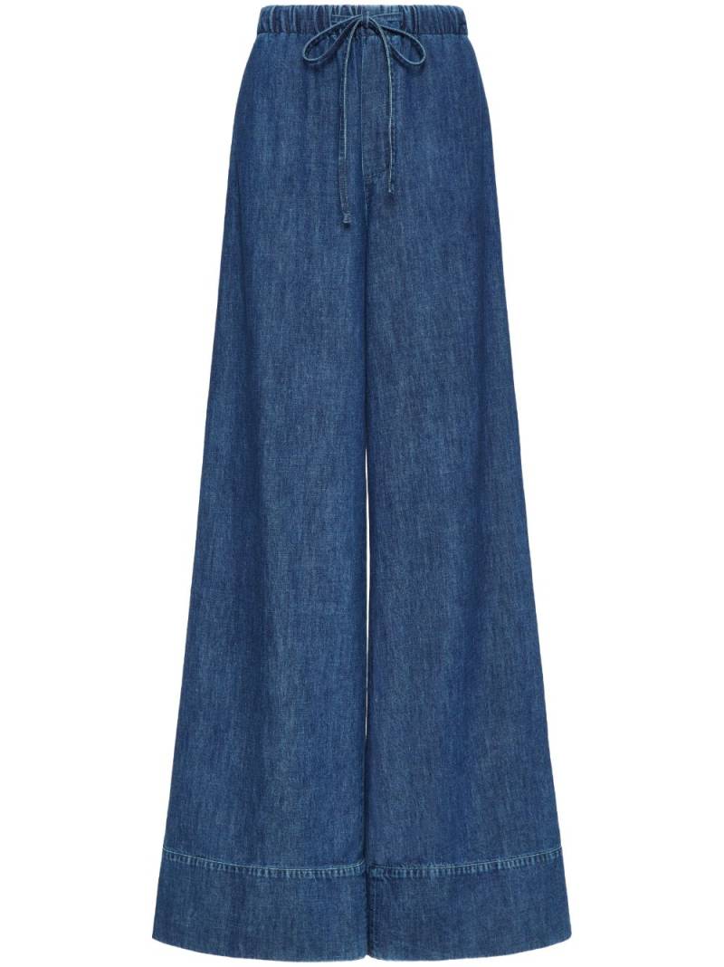 Valentino Garavani chambray wide-leg jeans - Blue von Valentino Garavani